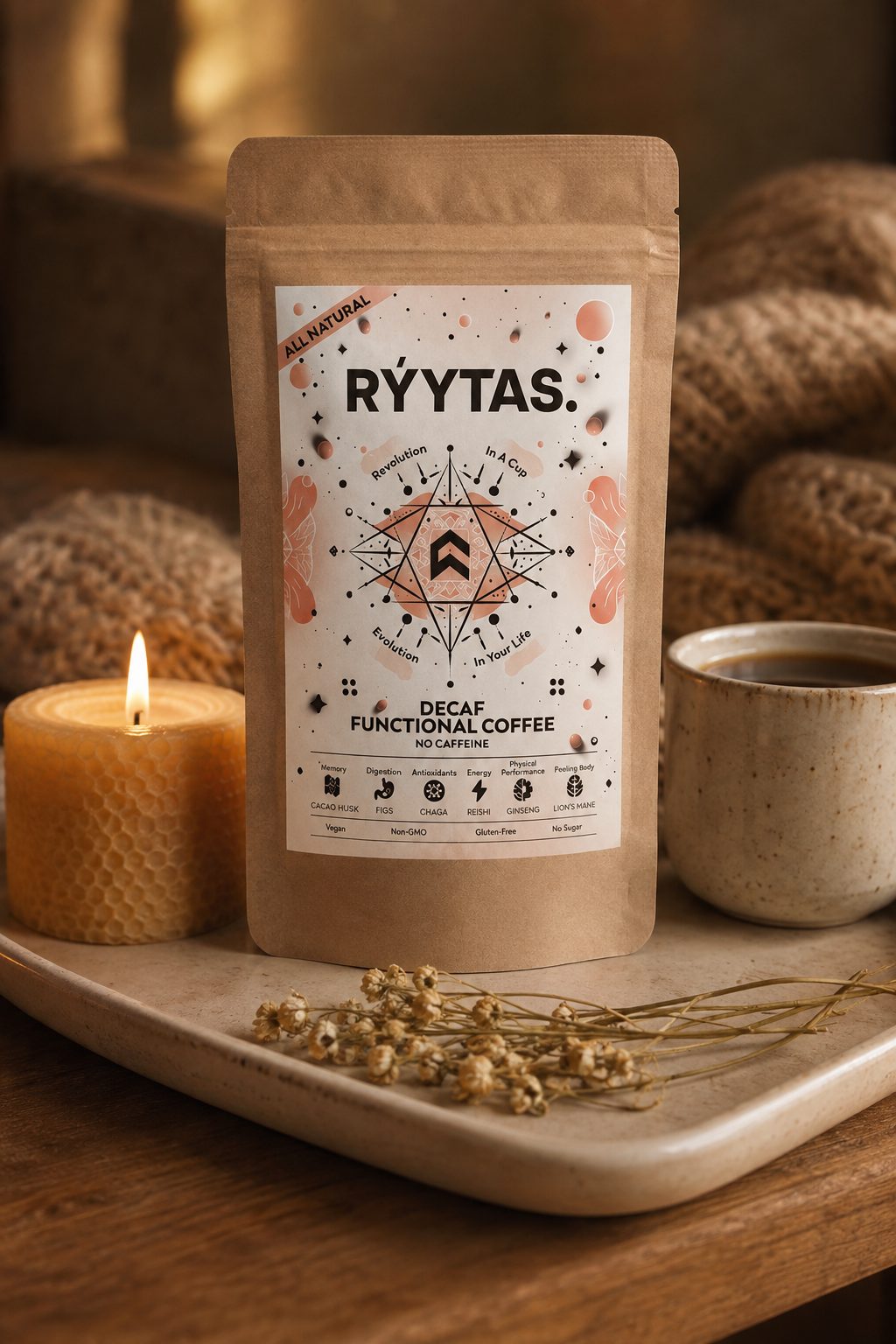 RÝYTAS. De-Caf caffeine-free coffee